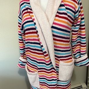 Vintage Victoria’s Secret Size Medium Striped Soft Terry Cloth Robe w/ Pockets